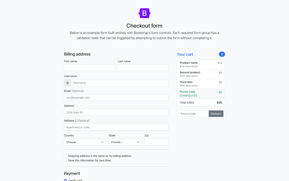 Примеры · Bootstrap v5.0